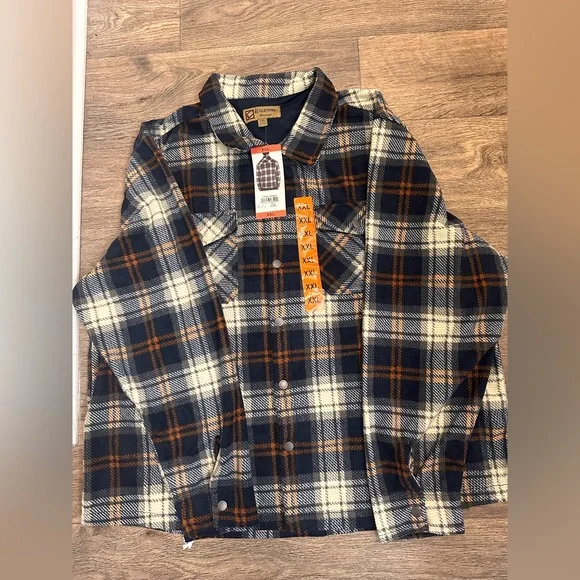 NWT BC Clothing Men's Textured Flannel Button Cuffs Branded Buttons Heavyweight - Picture 9 of 14